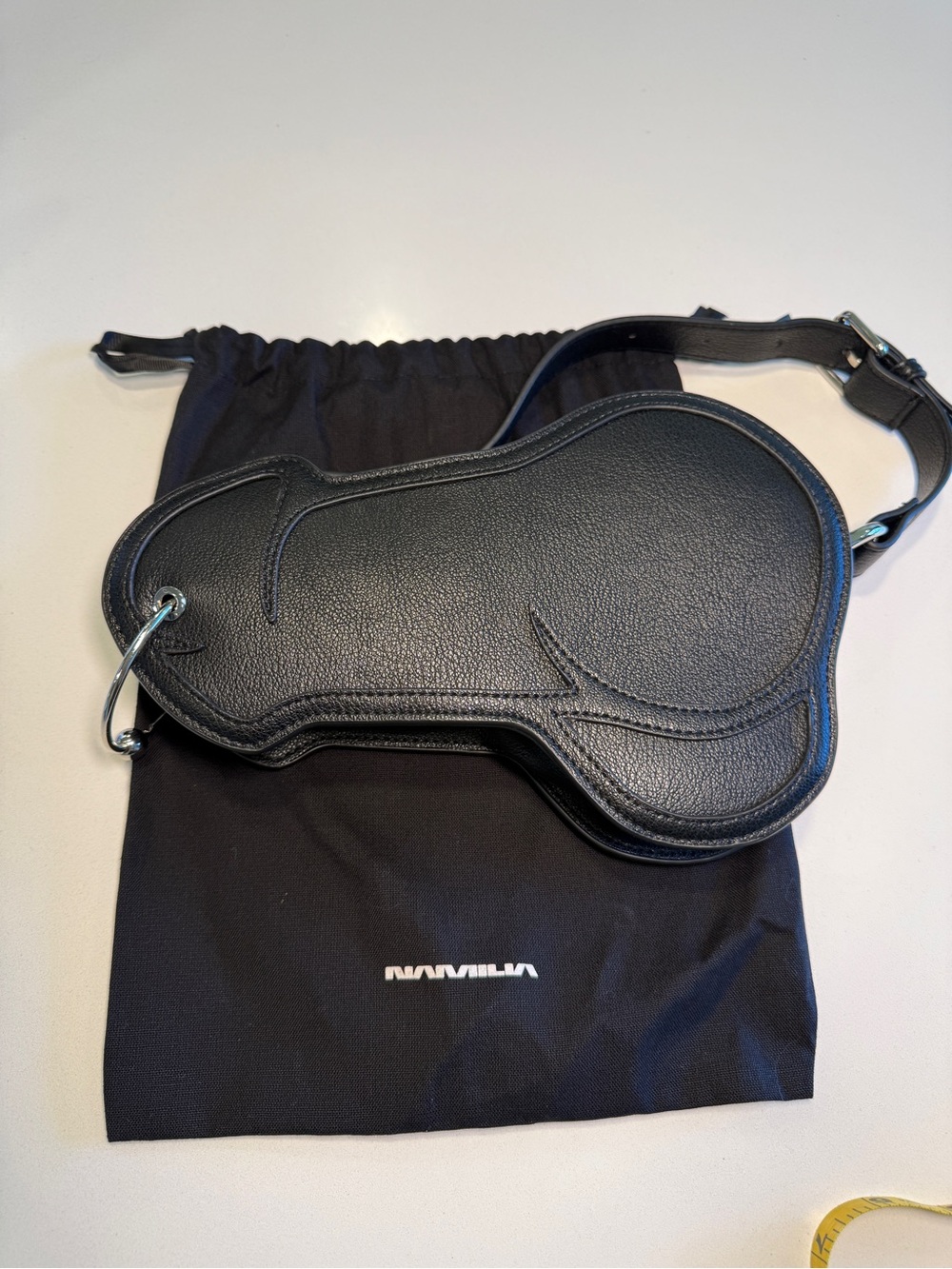 NAMILIA - Prince Albert Bag in Black and Silver Hardware - Picture 5 of 12